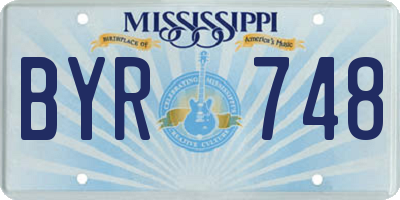 MS license plate BYR748