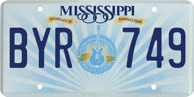 MS license plate BYR749