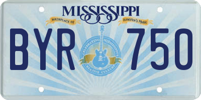 MS license plate BYR750