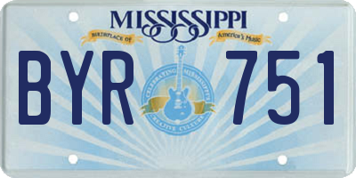MS license plate BYR751