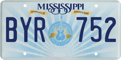MS license plate BYR752