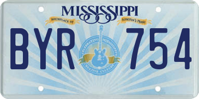 MS license plate BYR754