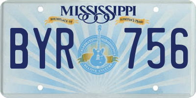 MS license plate BYR756