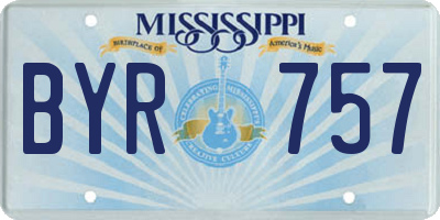 MS license plate BYR757