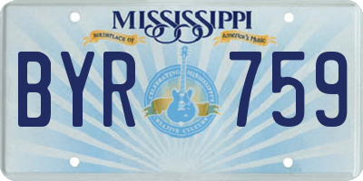 MS license plate BYR759
