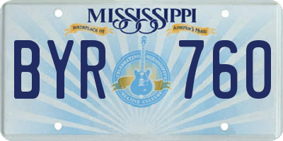 MS license plate BYR760