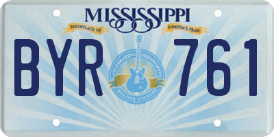 MS license plate BYR761