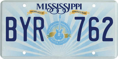 MS license plate BYR762
