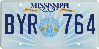MS license plate BYR764