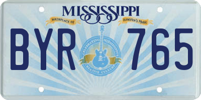 MS license plate BYR765