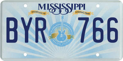 MS license plate BYR766