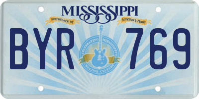 MS license plate BYR769