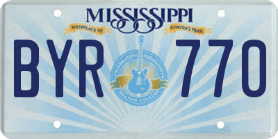 MS license plate BYR770