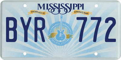 MS license plate BYR772