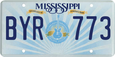 MS license plate BYR773