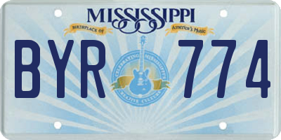 MS license plate BYR774