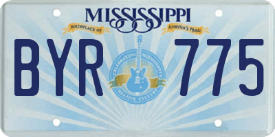 MS license plate BYR775