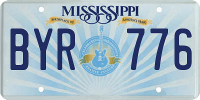 MS license plate BYR776
