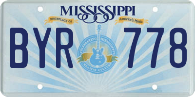 MS license plate BYR778