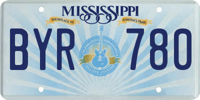 MS license plate BYR780