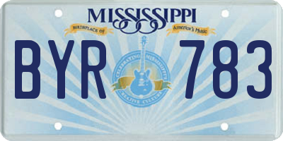 MS license plate BYR783