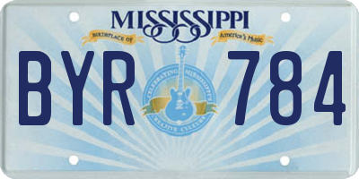 MS license plate BYR784
