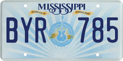 MS license plate BYR785