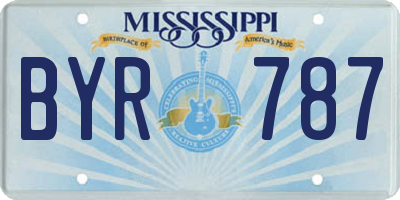 MS license plate BYR787