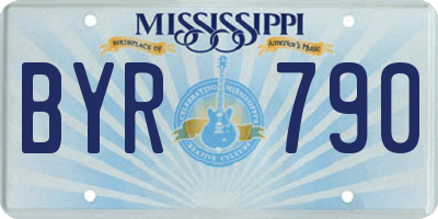 MS license plate BYR790