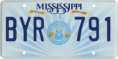 MS license plate BYR791