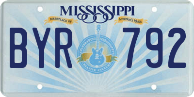 MS license plate BYR792