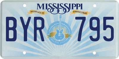 MS license plate BYR795