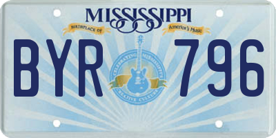 MS license plate BYR796