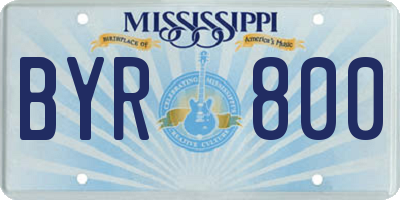 MS license plate BYR800