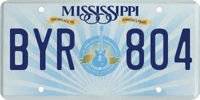 MS license plate BYR804