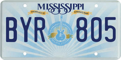 MS license plate BYR805