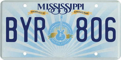 MS license plate BYR806