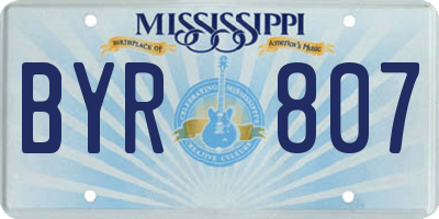 MS license plate BYR807