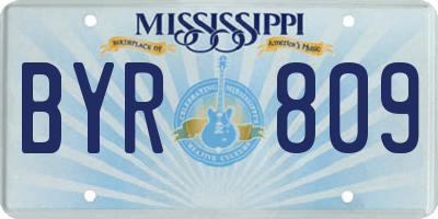 MS license plate BYR809