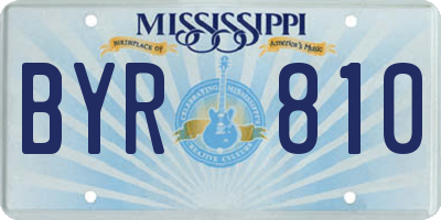 MS license plate BYR810