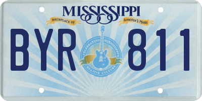 MS license plate BYR811