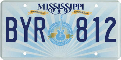 MS license plate BYR812