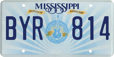MS license plate BYR814