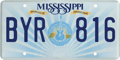 MS license plate BYR816