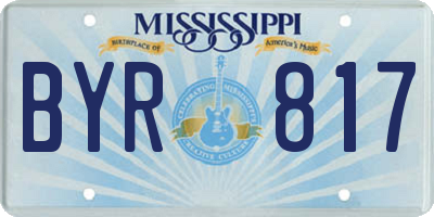 MS license plate BYR817