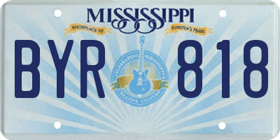 MS license plate BYR818