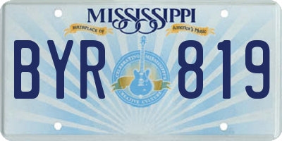 MS license plate BYR819