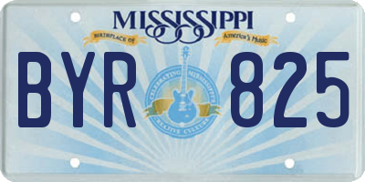 MS license plate BYR825