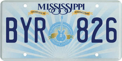 MS license plate BYR826