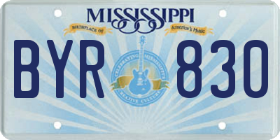 MS license plate BYR830